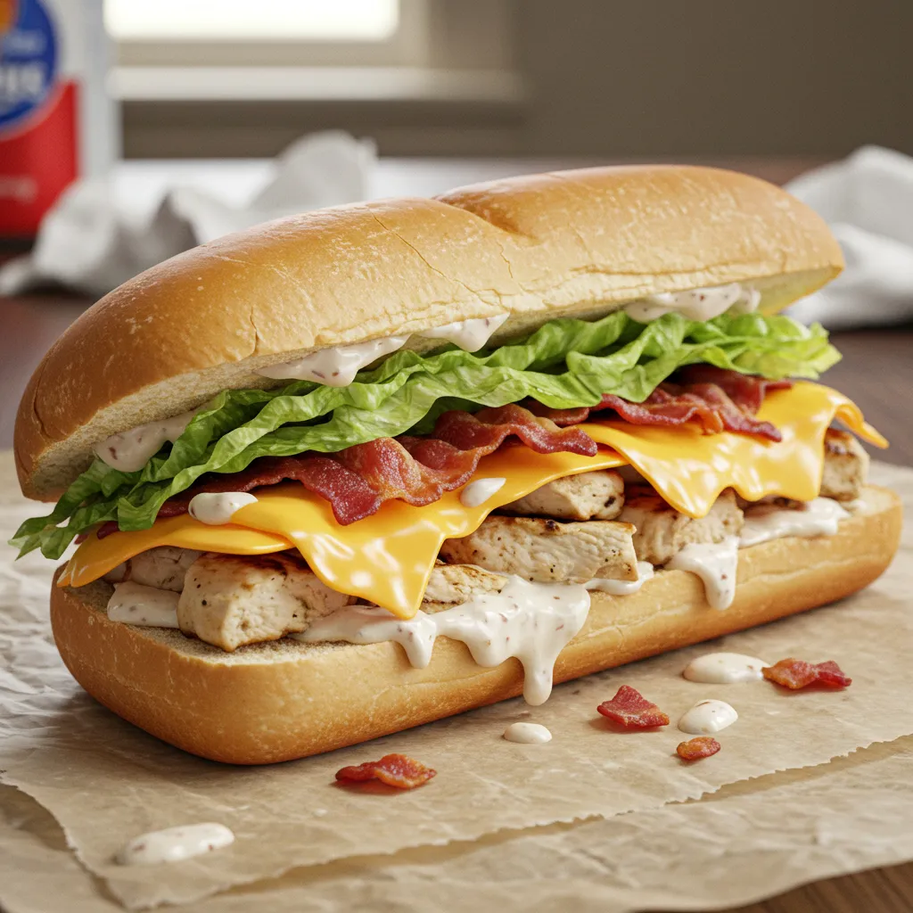 Chopped Chicken Bacon Ranch Sub: Restaurant-Style Loaded Sandwich Perfection - tertiary view
